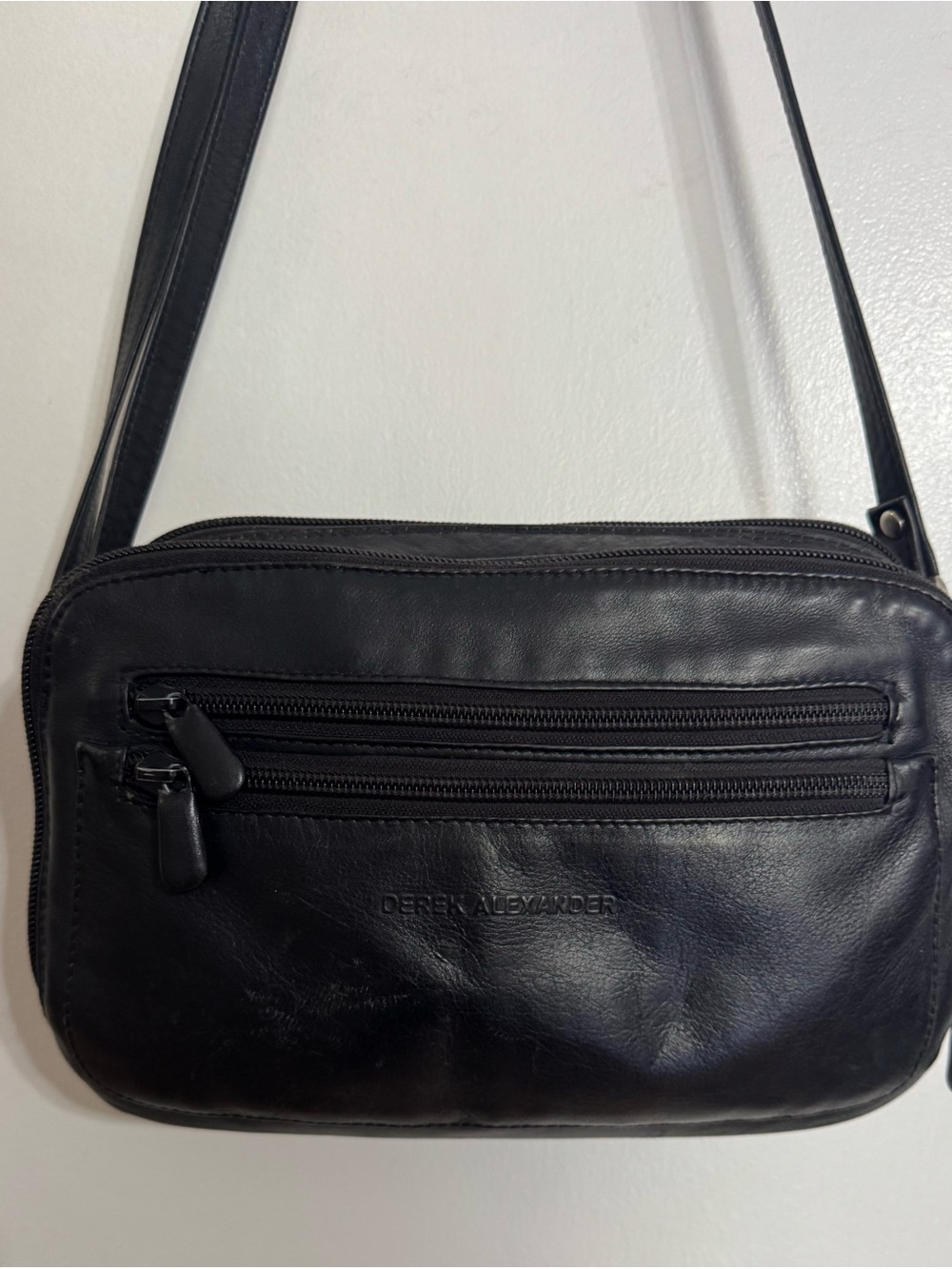 Derek Alexander Black Leather Crossbody Bag